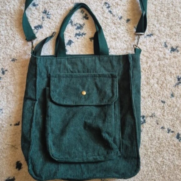 Green corderoy shoulder bag - Picture 1 of 1